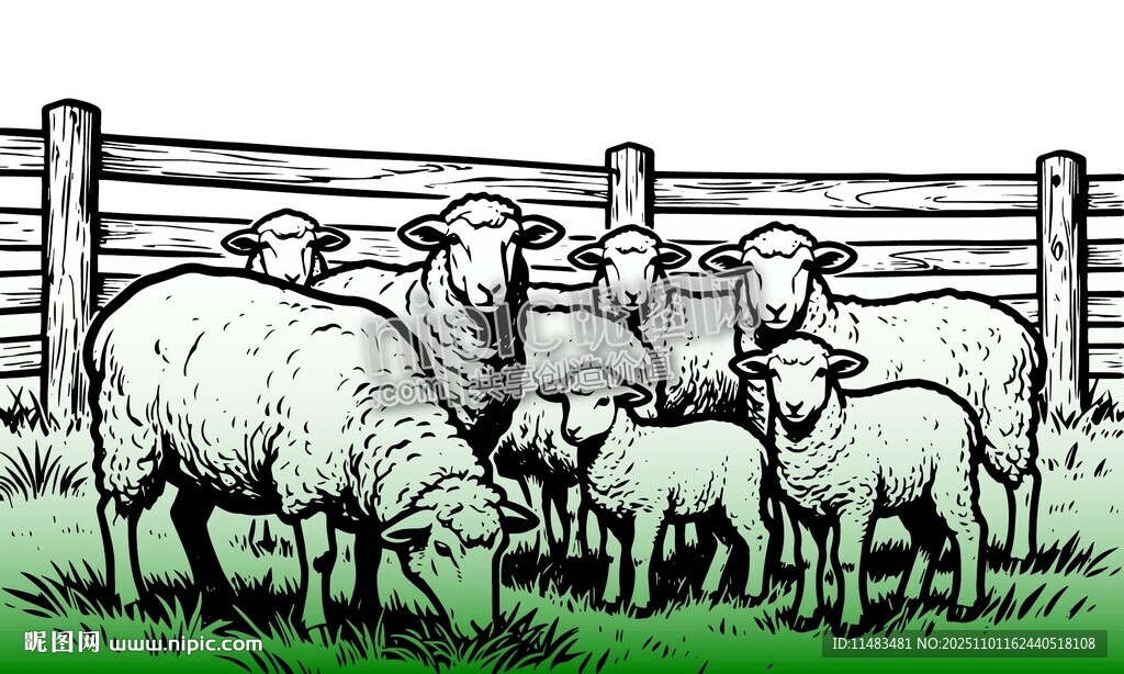 绵羊羊圈羊羔羊群