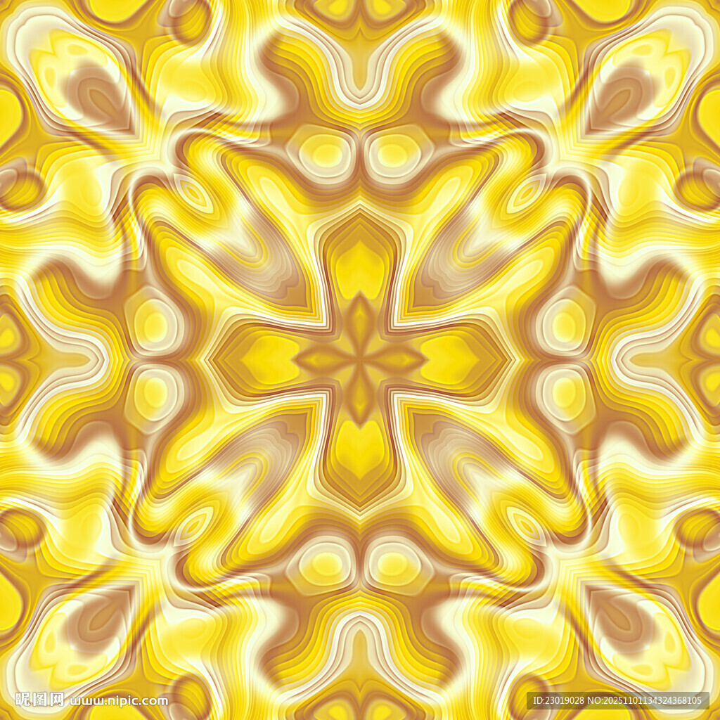 金色对称花纹几何图案