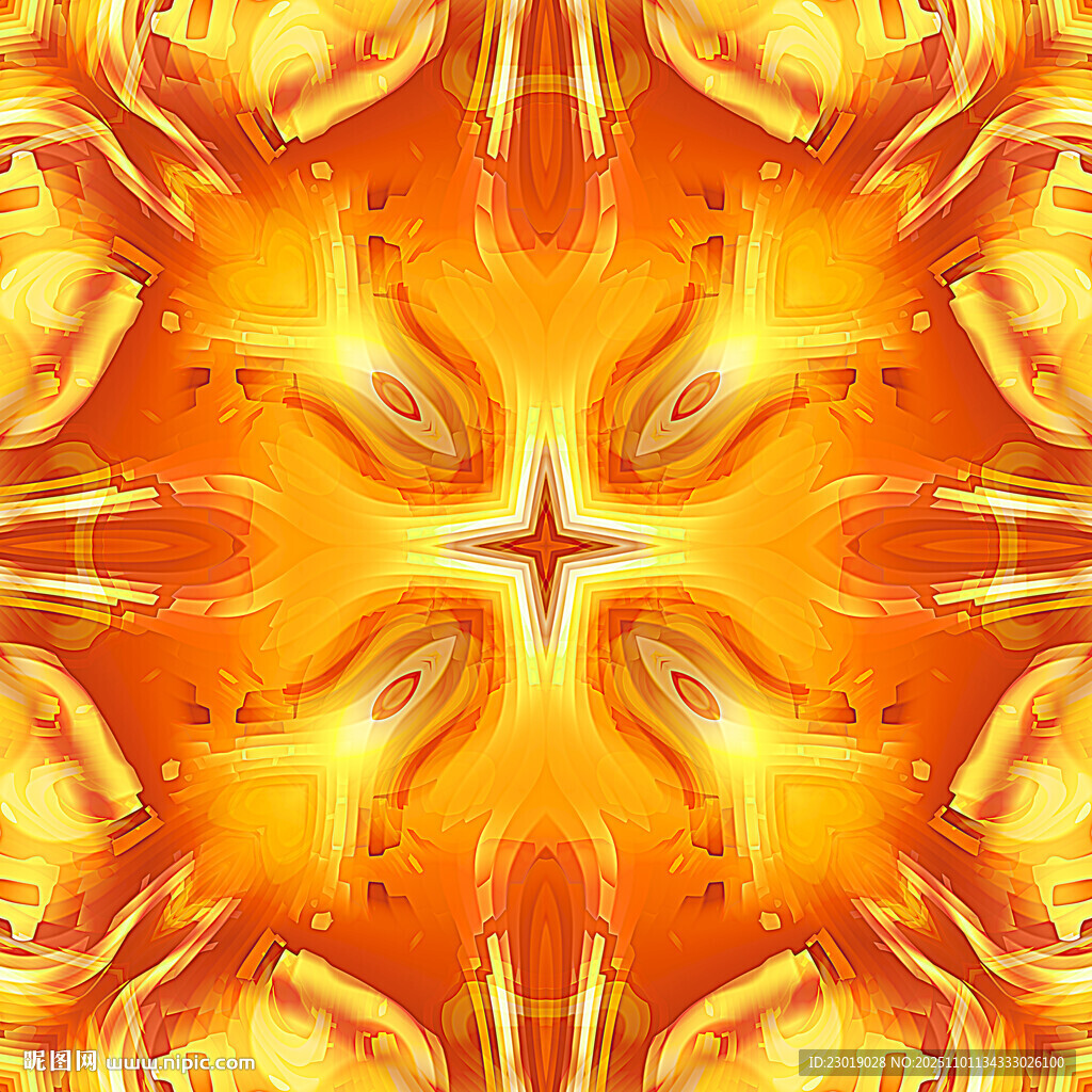 绚丽金色对称抽象图案