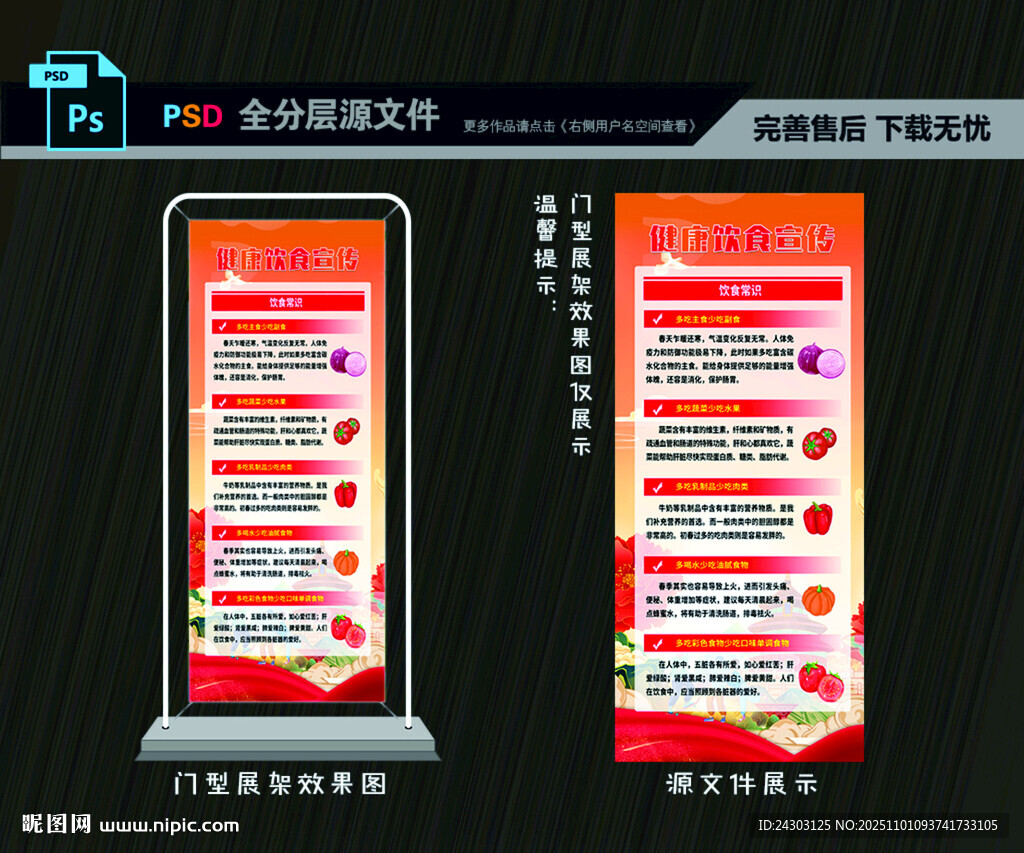 健康饮食宣传易拉宝