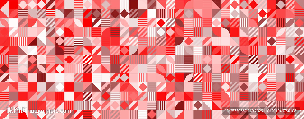 红色马赛克图案背景
