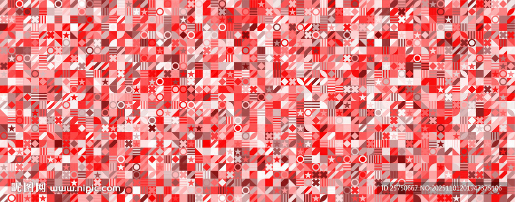 红色马赛克图案背景