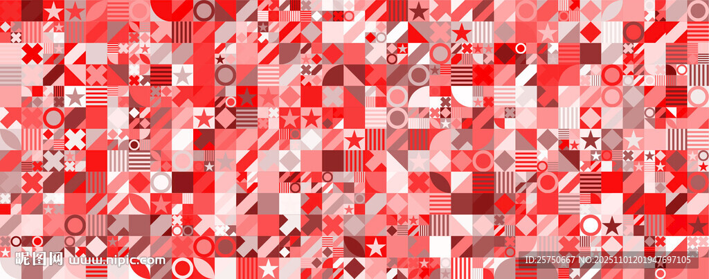 红色马赛克图案背景
