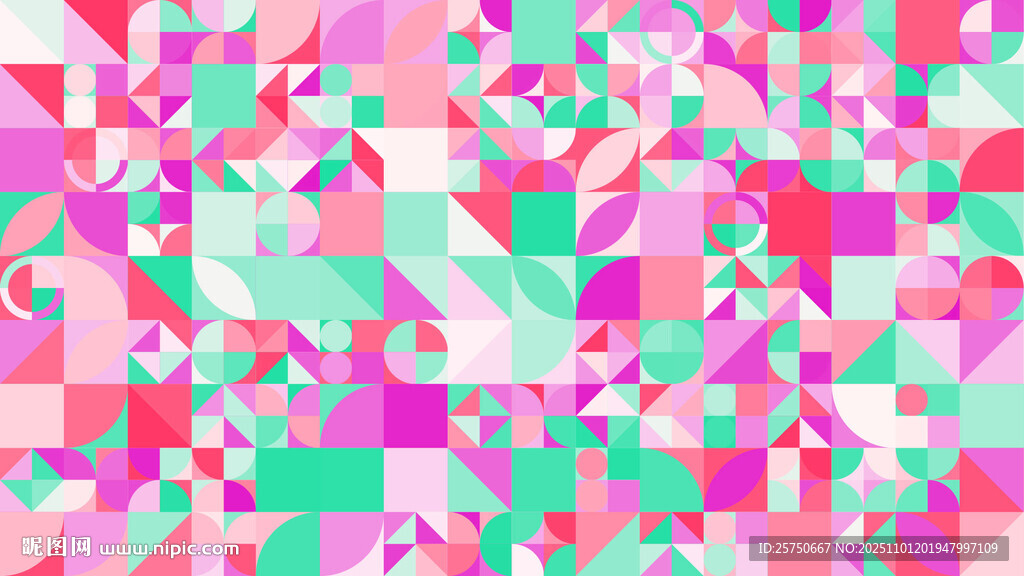 多彩几何拼接抽象背景图