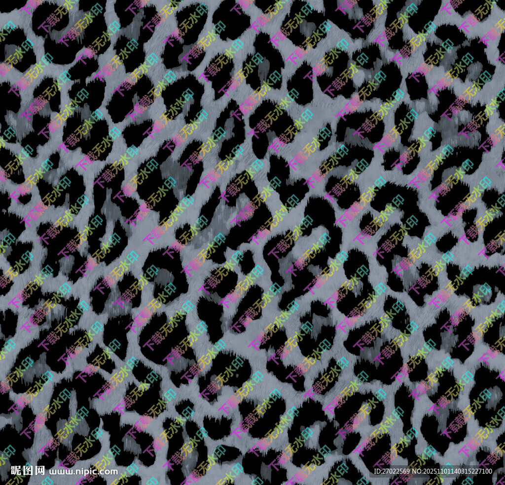 梦幻渐变豹纹图案