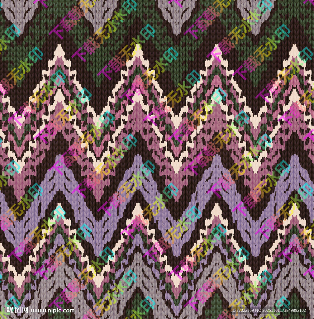 多彩锯齿几何图案纹理