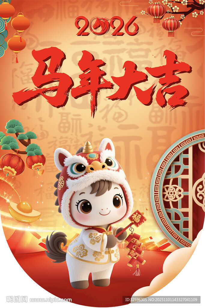 2026马年吊旗  新年海报