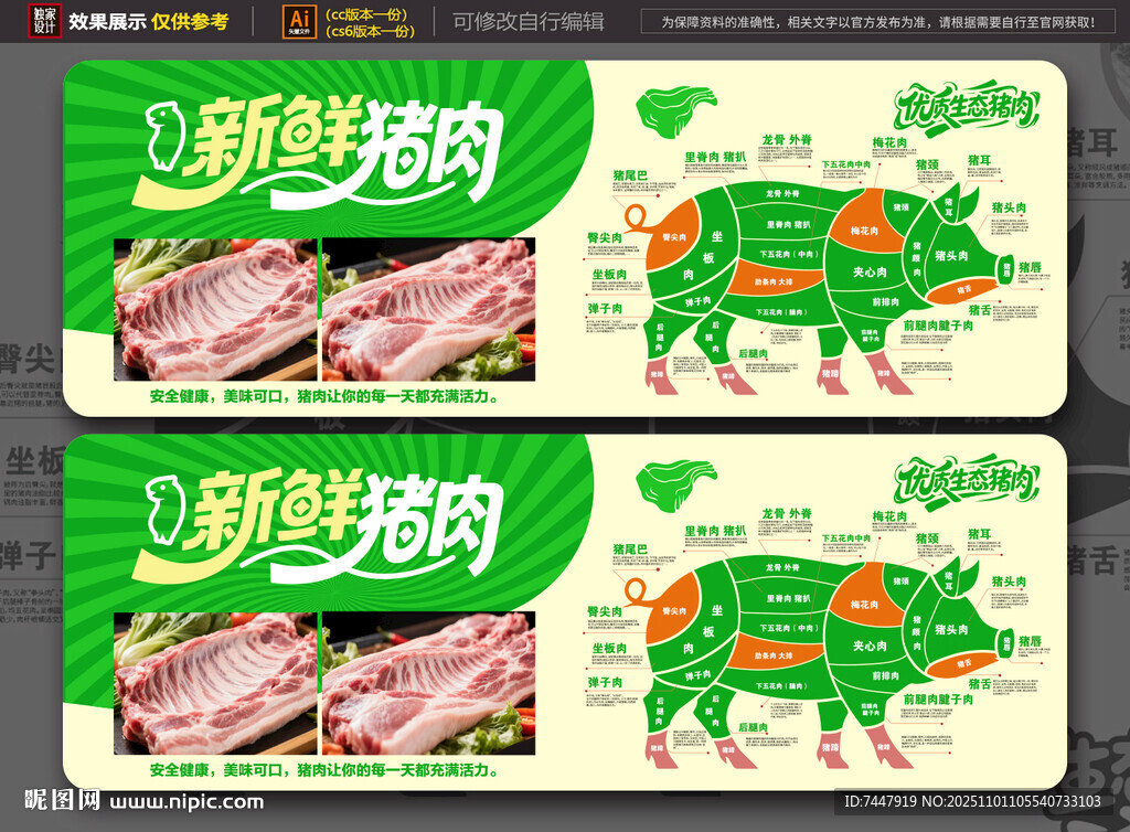 猪肉分割海报