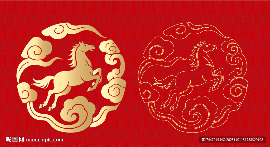 金色马传统图案