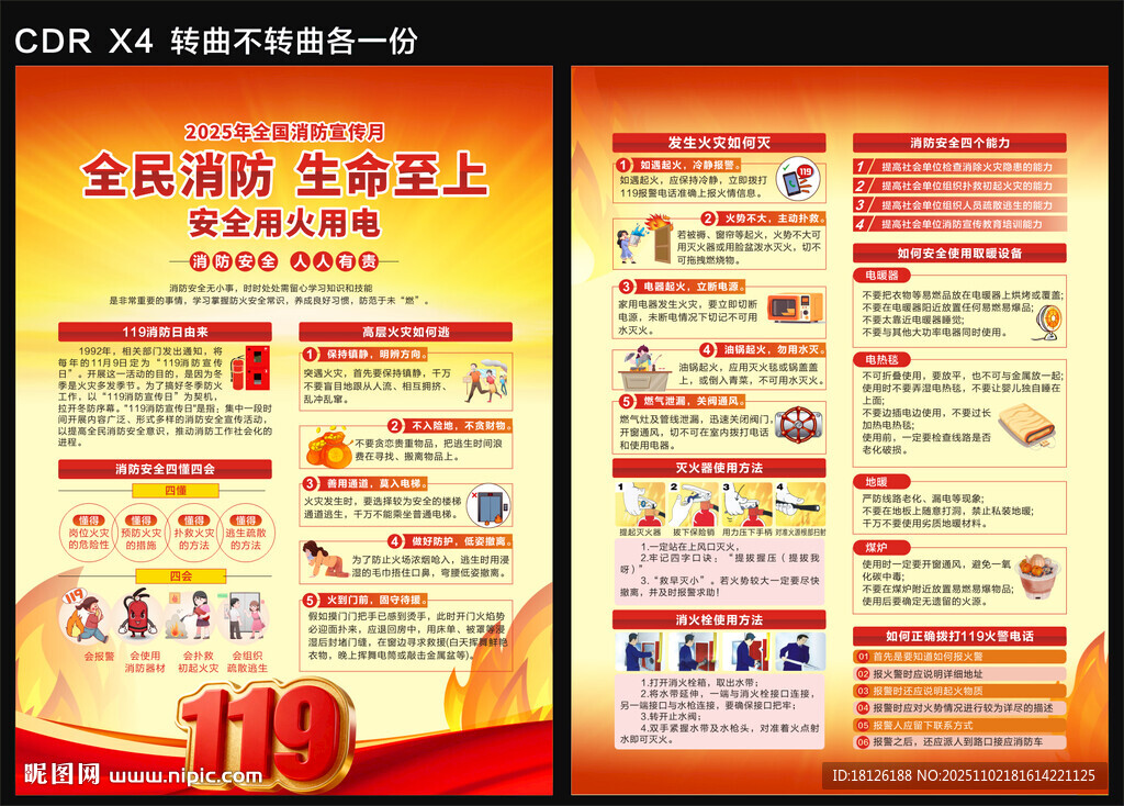 2025全国消防月宣传单