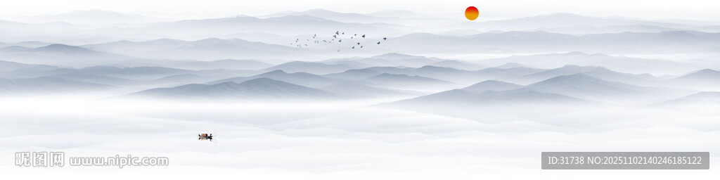 巨幅水墨山水风景挂画