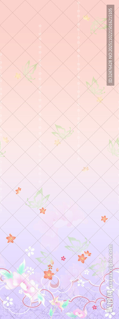 梦幻渐变花卉背景图