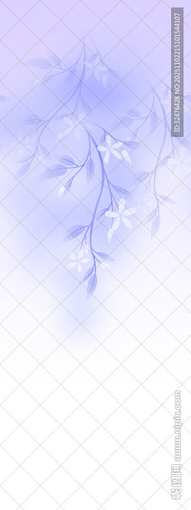 梦幻淡蓝花卉图案背景