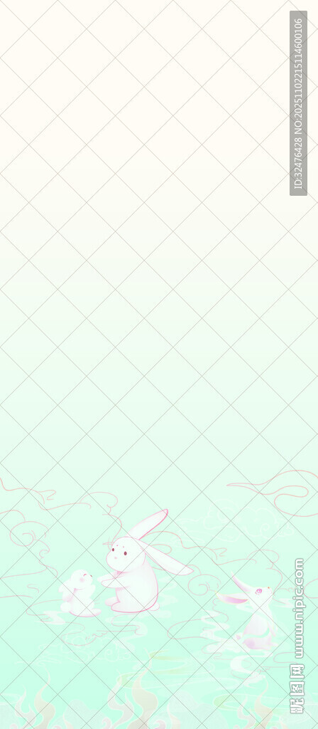 淡绿色渐变背景雪花图案