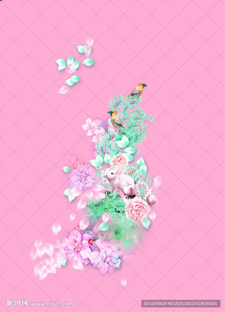 梦幻粉背景多彩闪光装饰