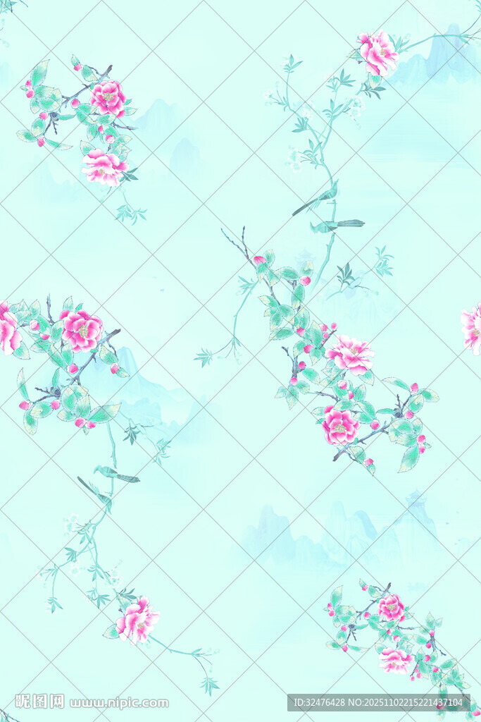 清新花卉图案背景