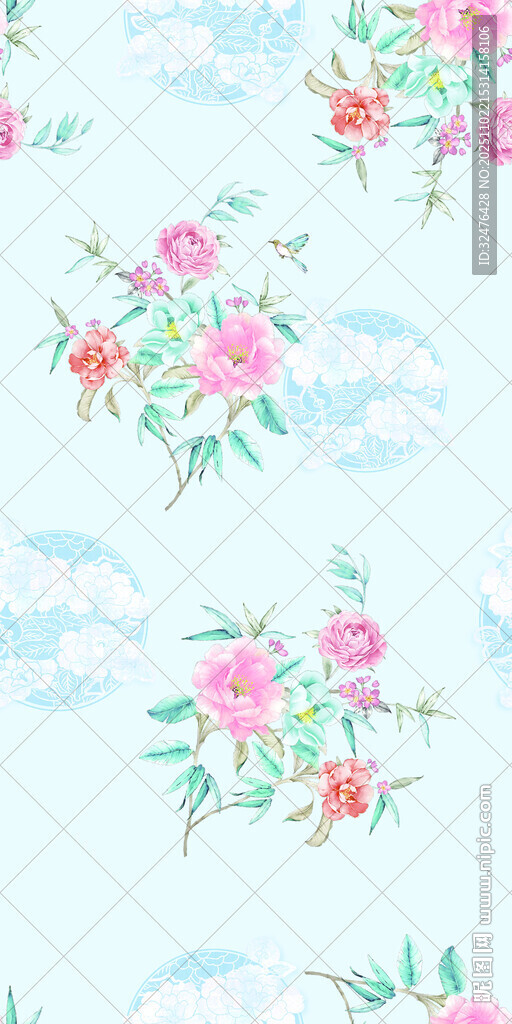 清新花卉图案背景