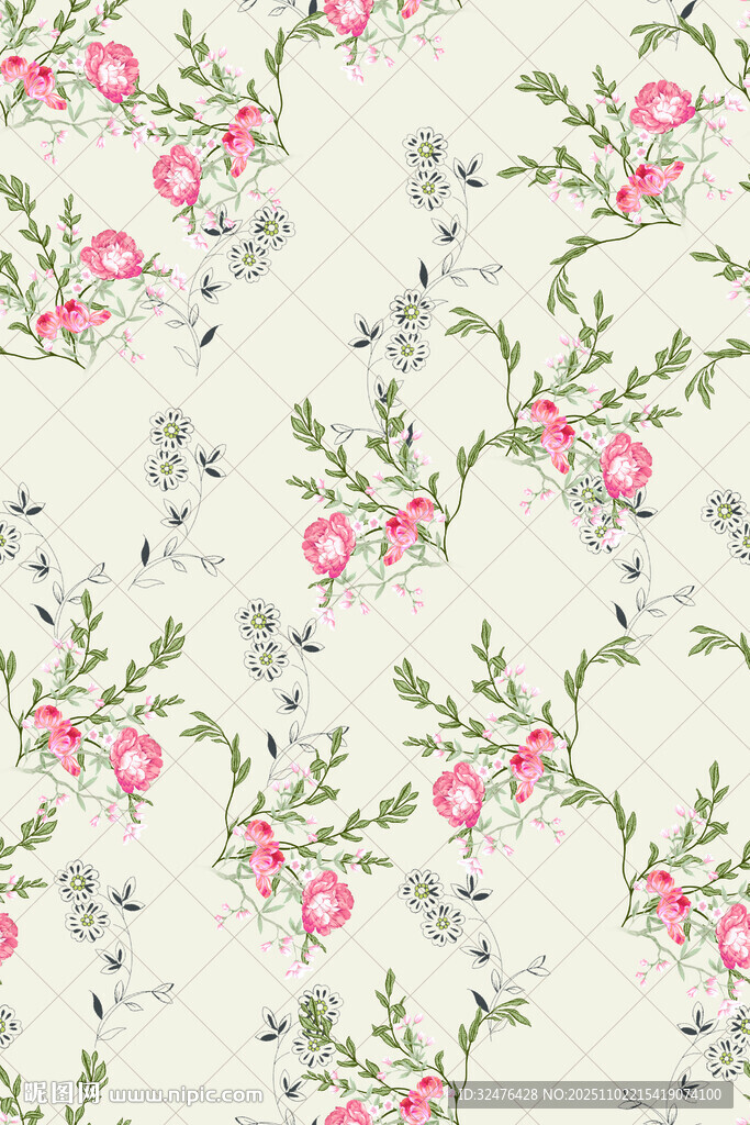 粉色花卉纹理图案