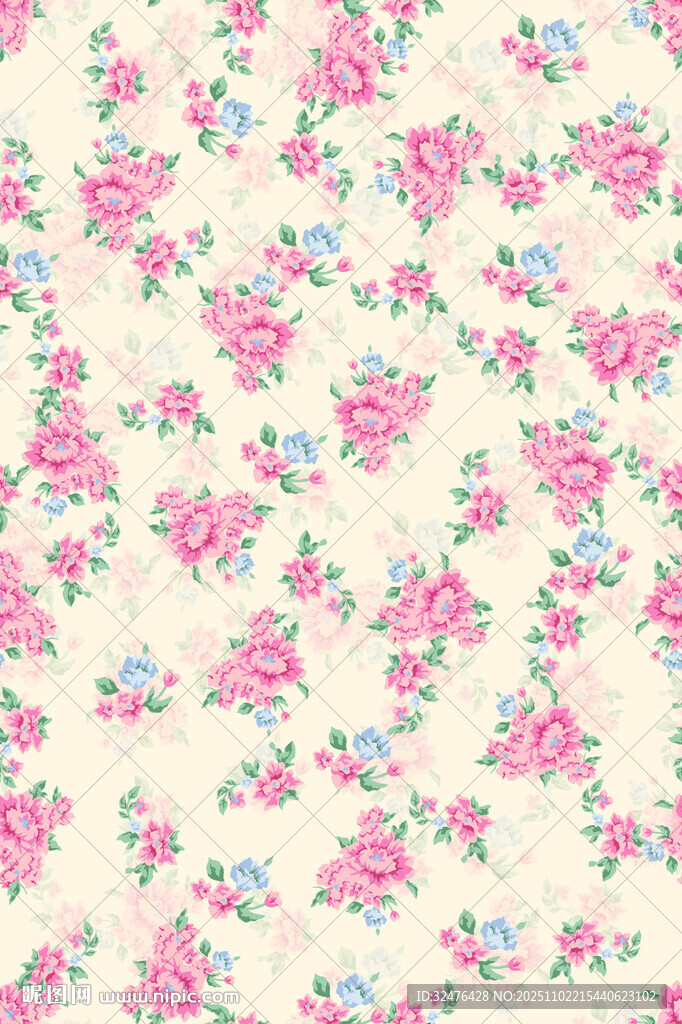 粉色碎花图案背景