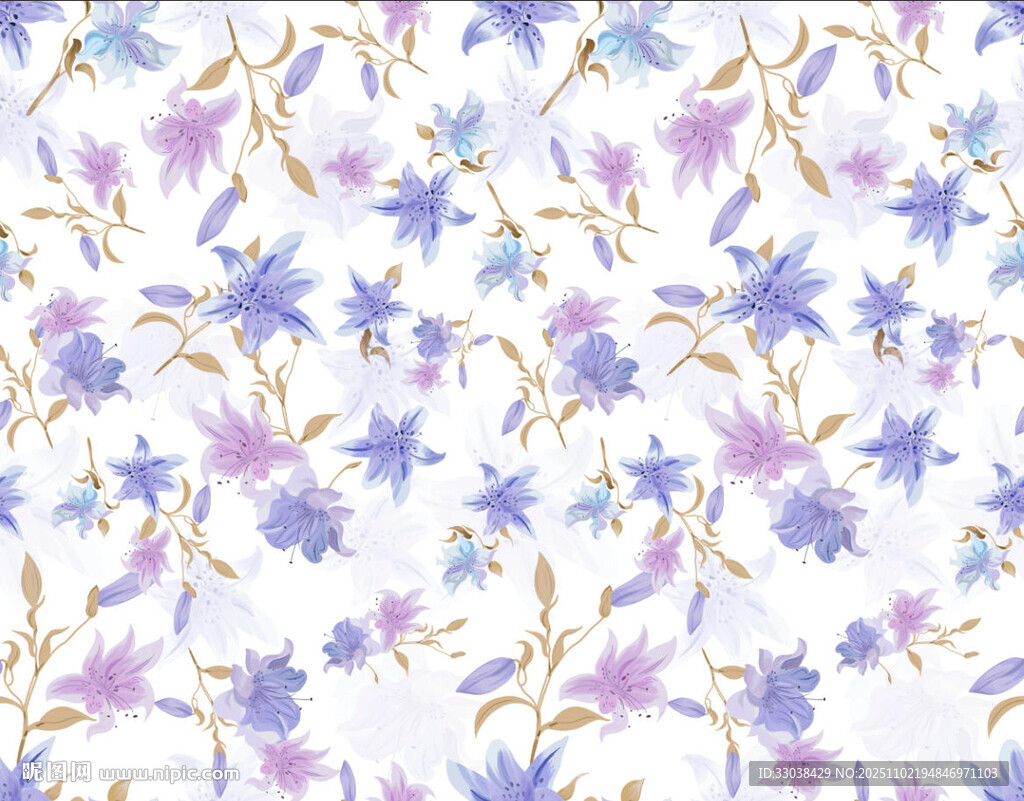 淡紫色花卉图案背景