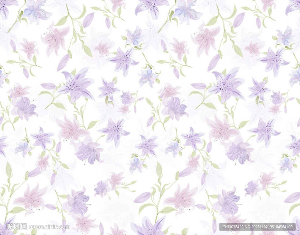 淡紫色花卉图案背景