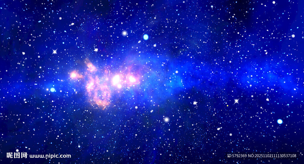 蓝色宇宙星空天花软膜背景图