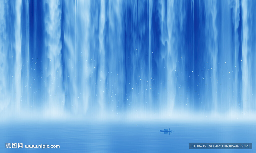 流水生财瀑布山水背景图