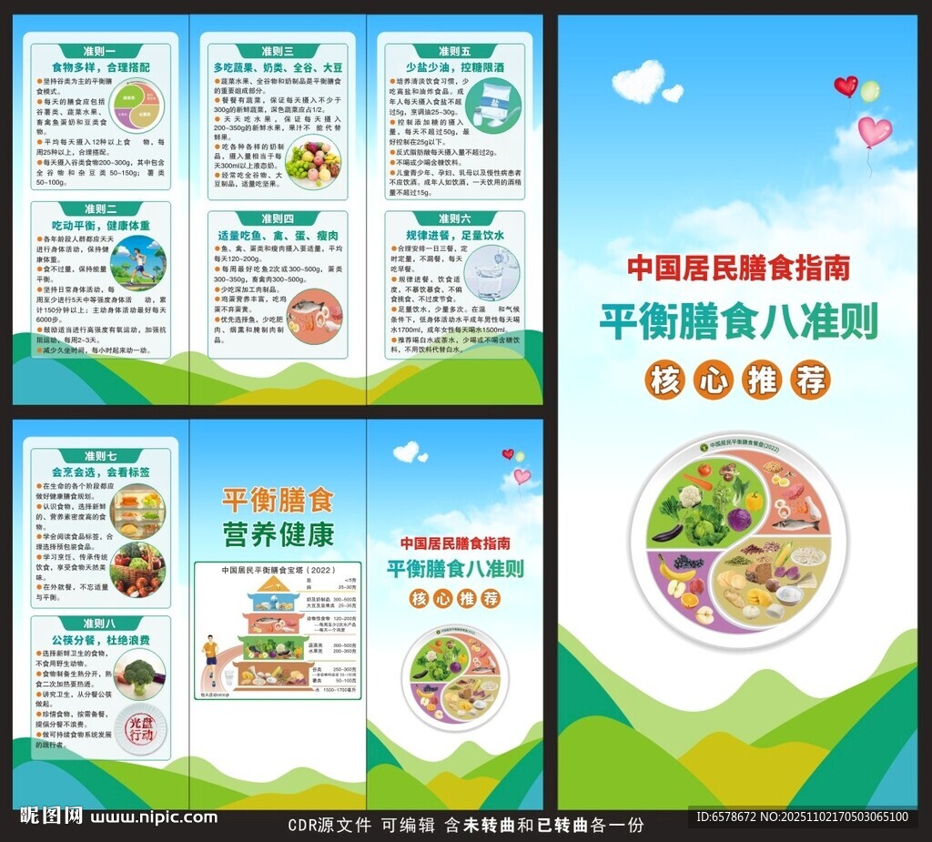 平衡膳食八准则三折页