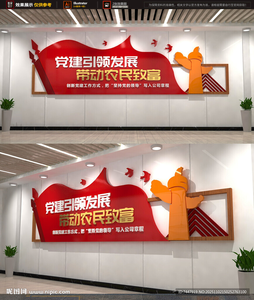 党建引领发展文化墙