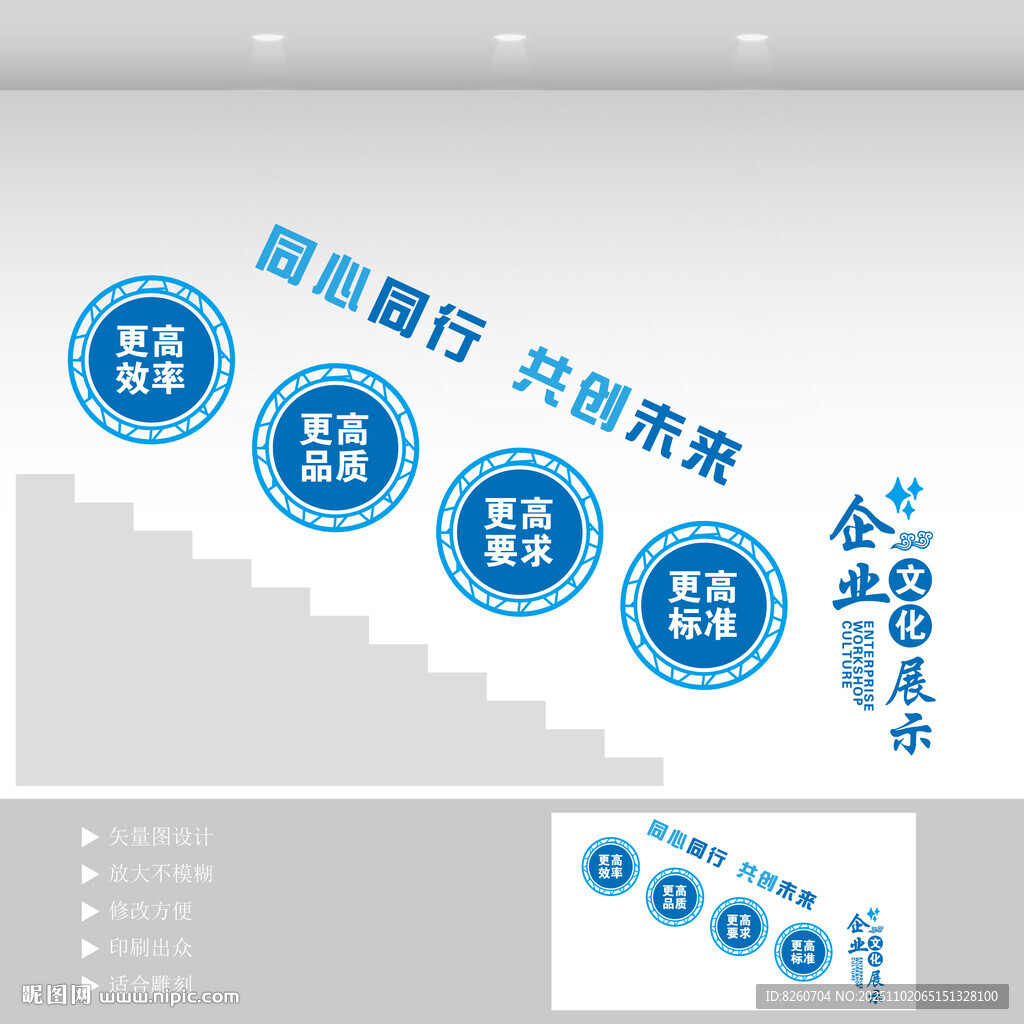 企业楼梯文化墙展板