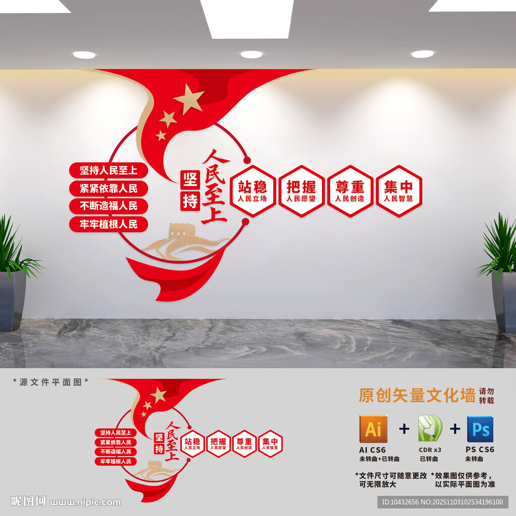 坚持人民至上党建文化墙
