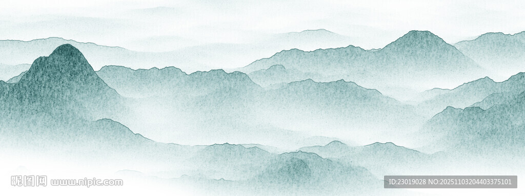 巨幅水墨山水背景图