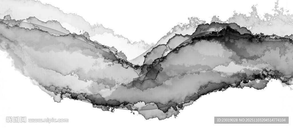 水墨抽象线条艺术画面