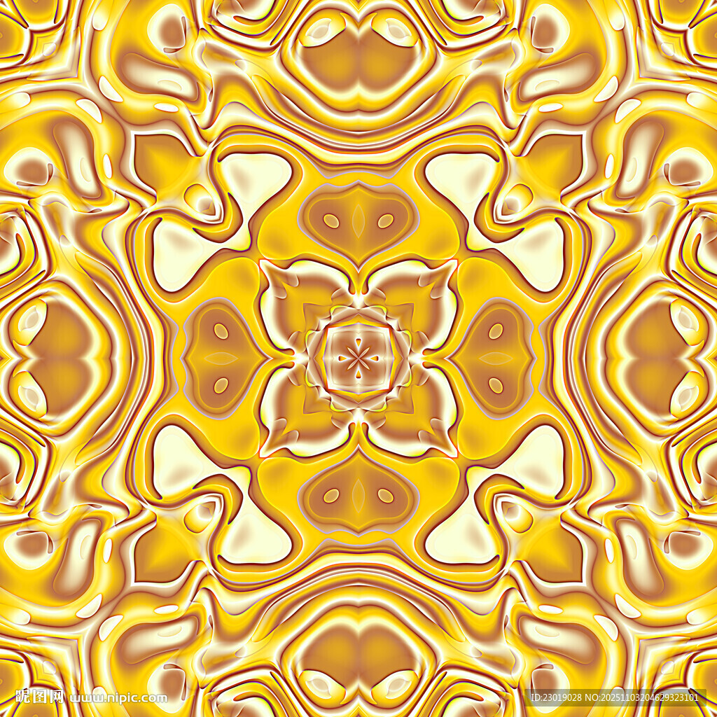 金色对称花纹图案