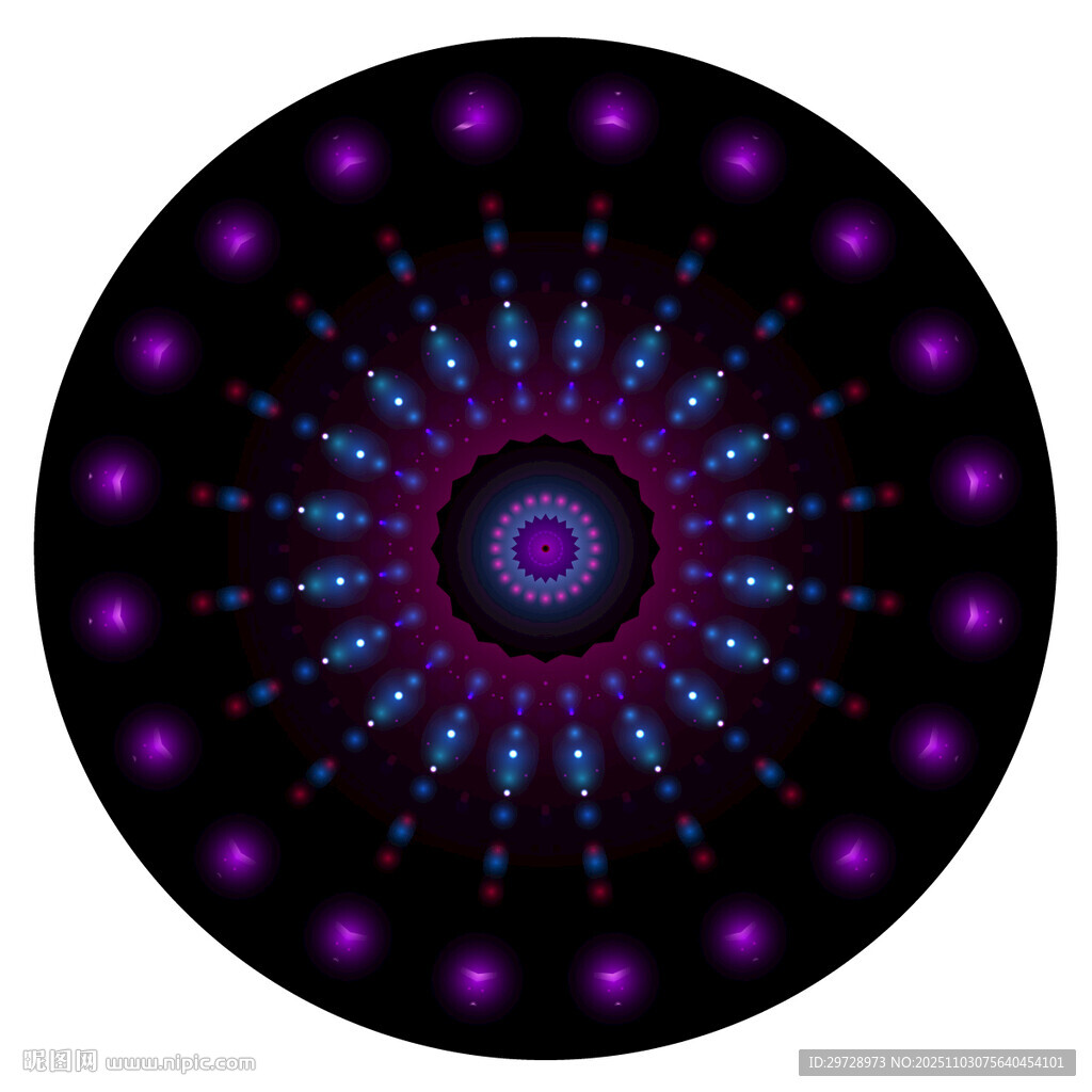 炫彩圆形抽象图案设计