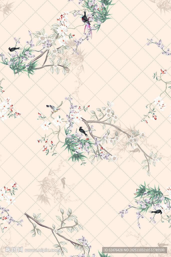 中式花鸟图案 雅致古韵