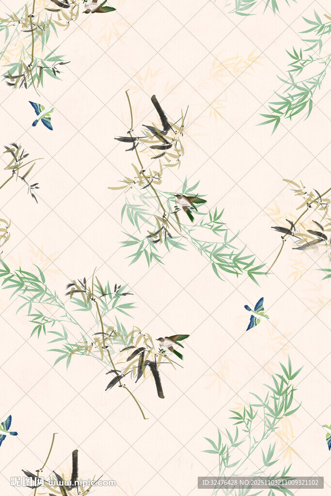 中式花鸟图案 雅致清新