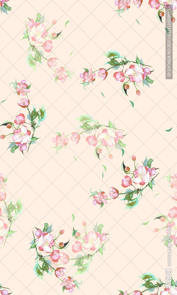 粉色花卉图案背景图