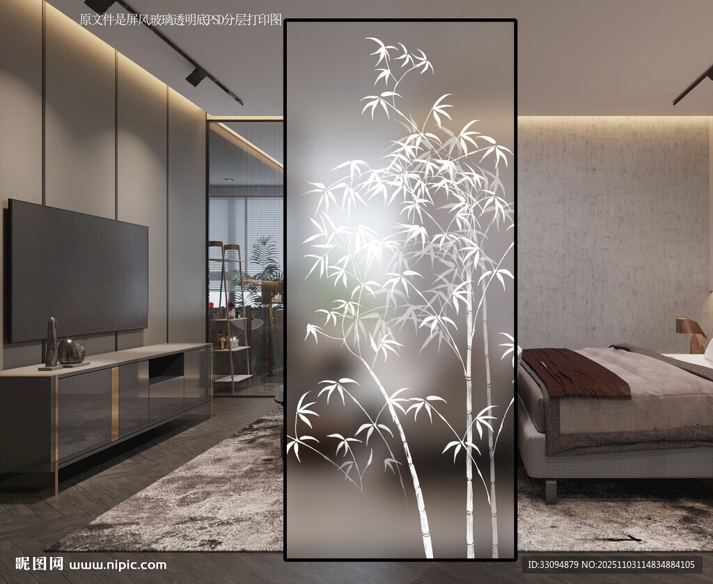 高清分层屏风玻璃打印图
