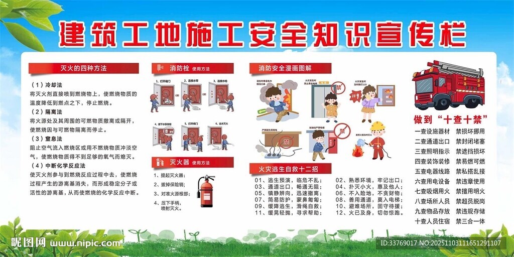 建筑工地施工安全知识宣传栏