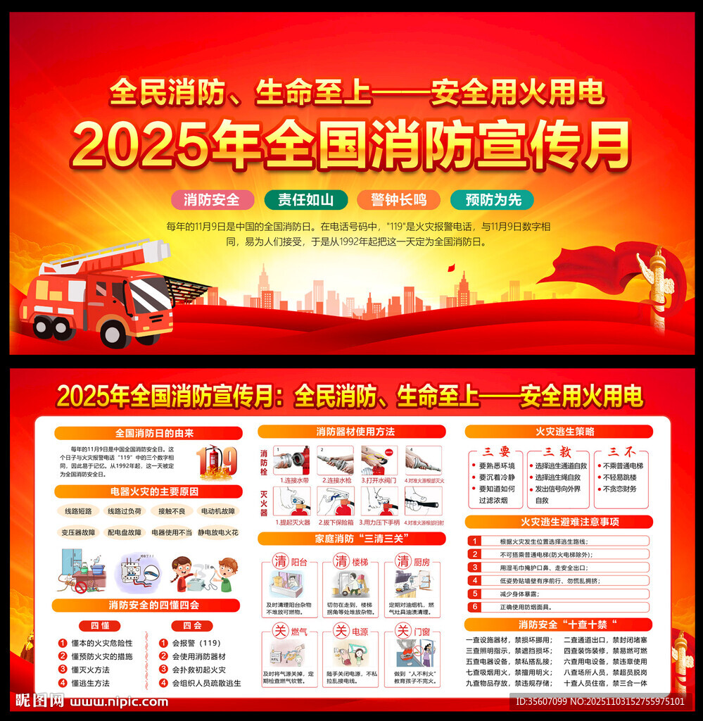 2025消防月宣传栏