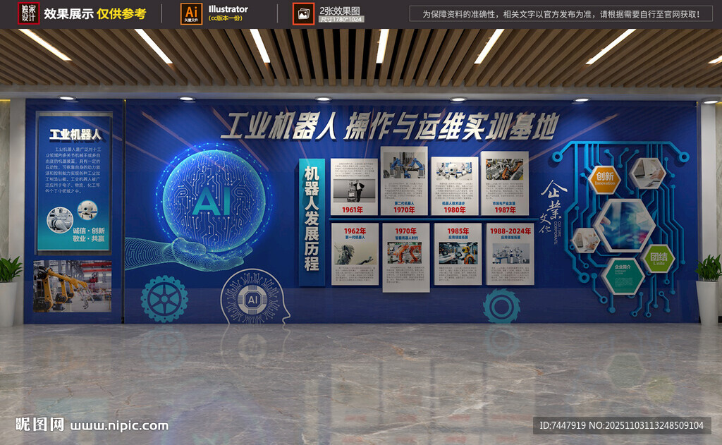 AI智能科技公司文化墙