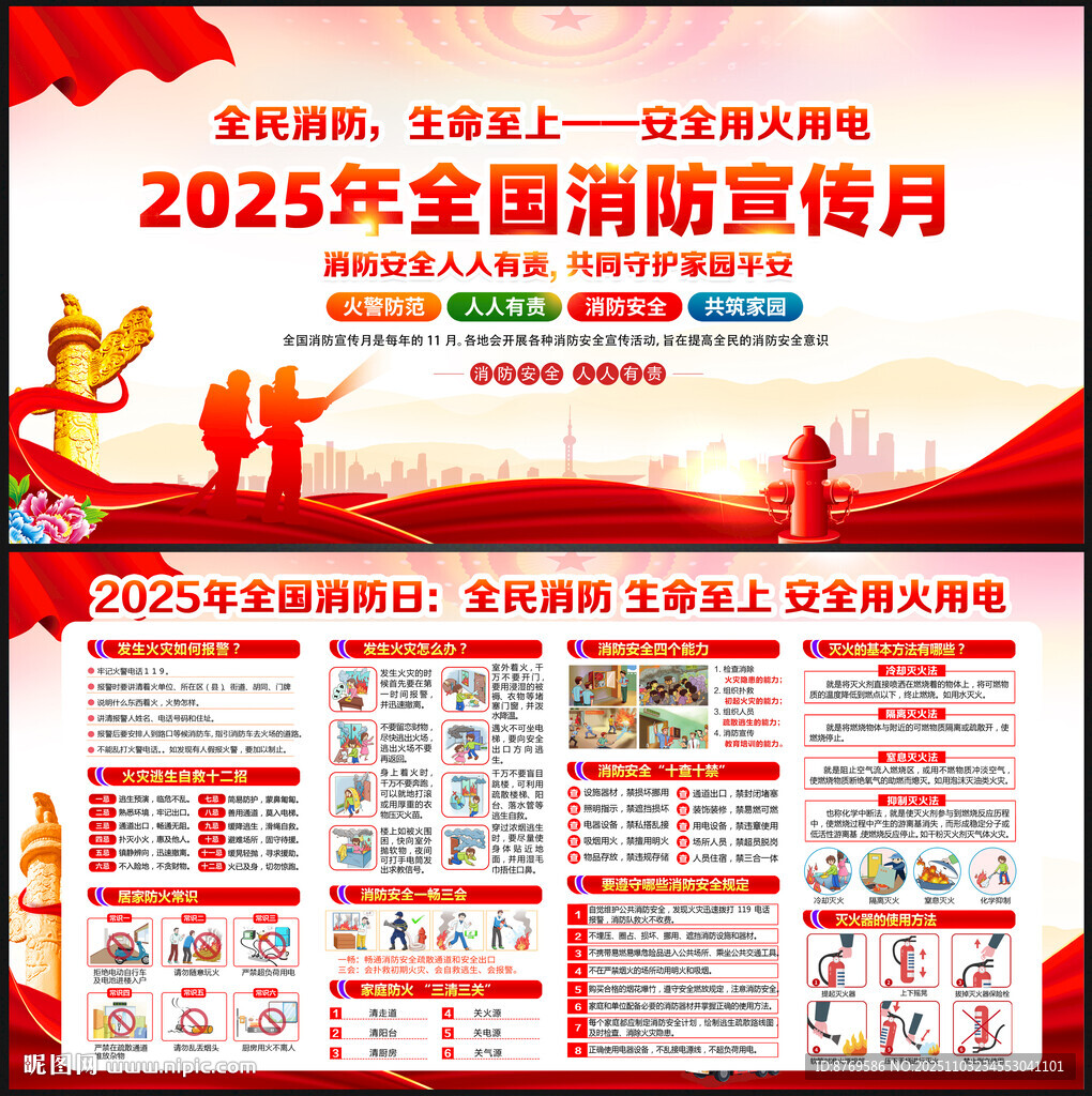 2025年全国消防日展板