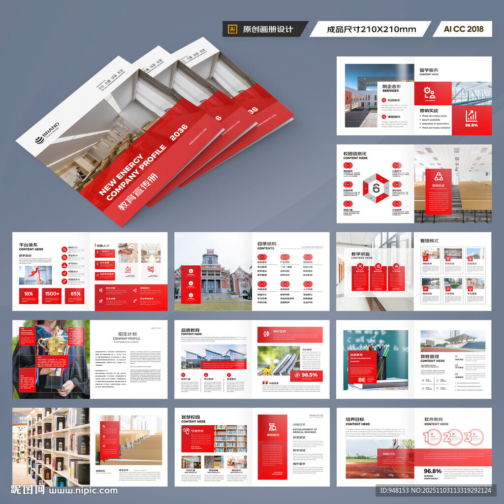 方形教育宣传册