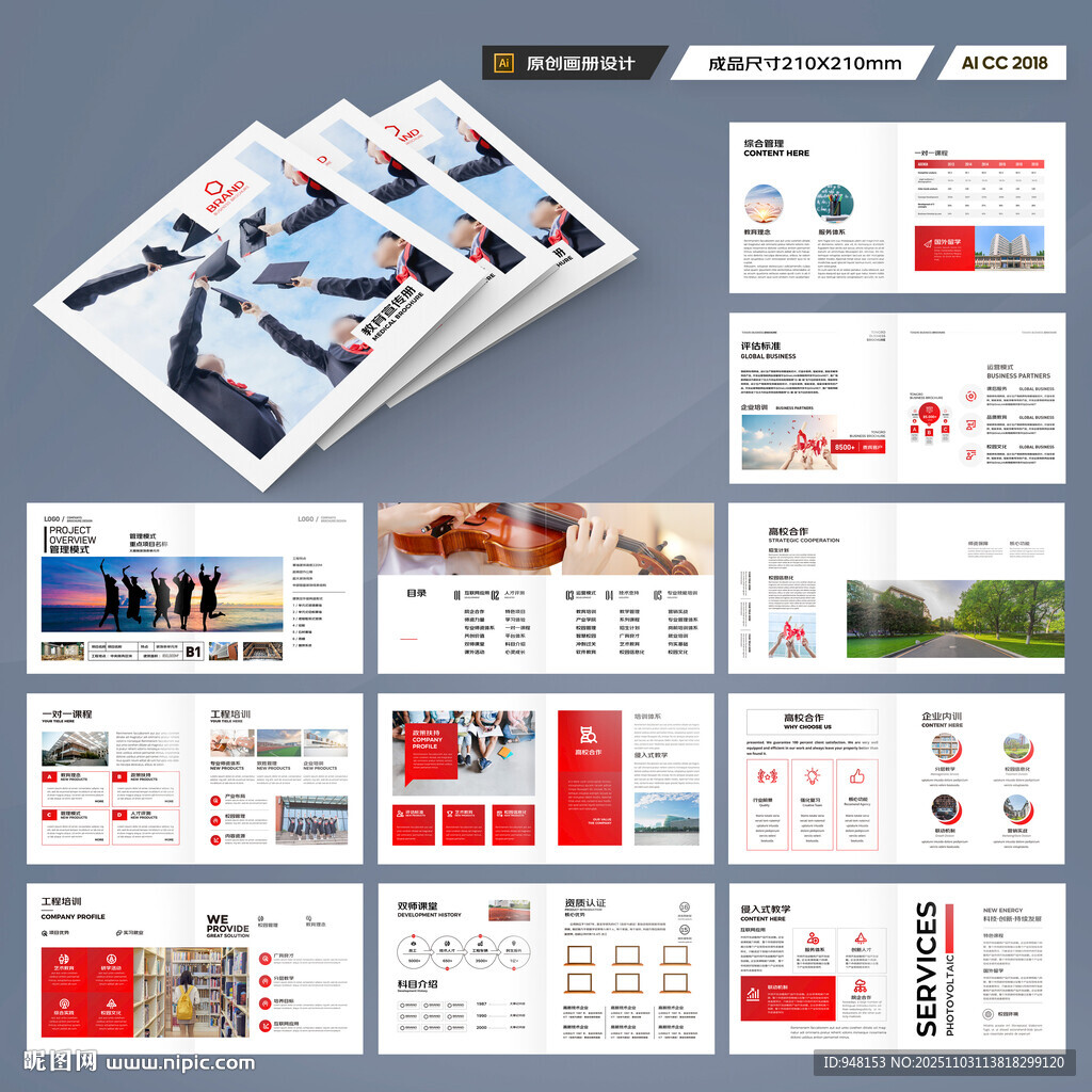 方形教育宣传册