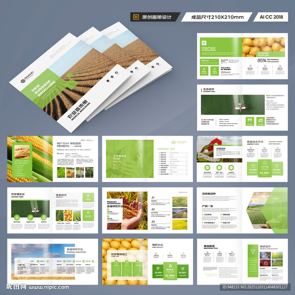 方形农业科技画册