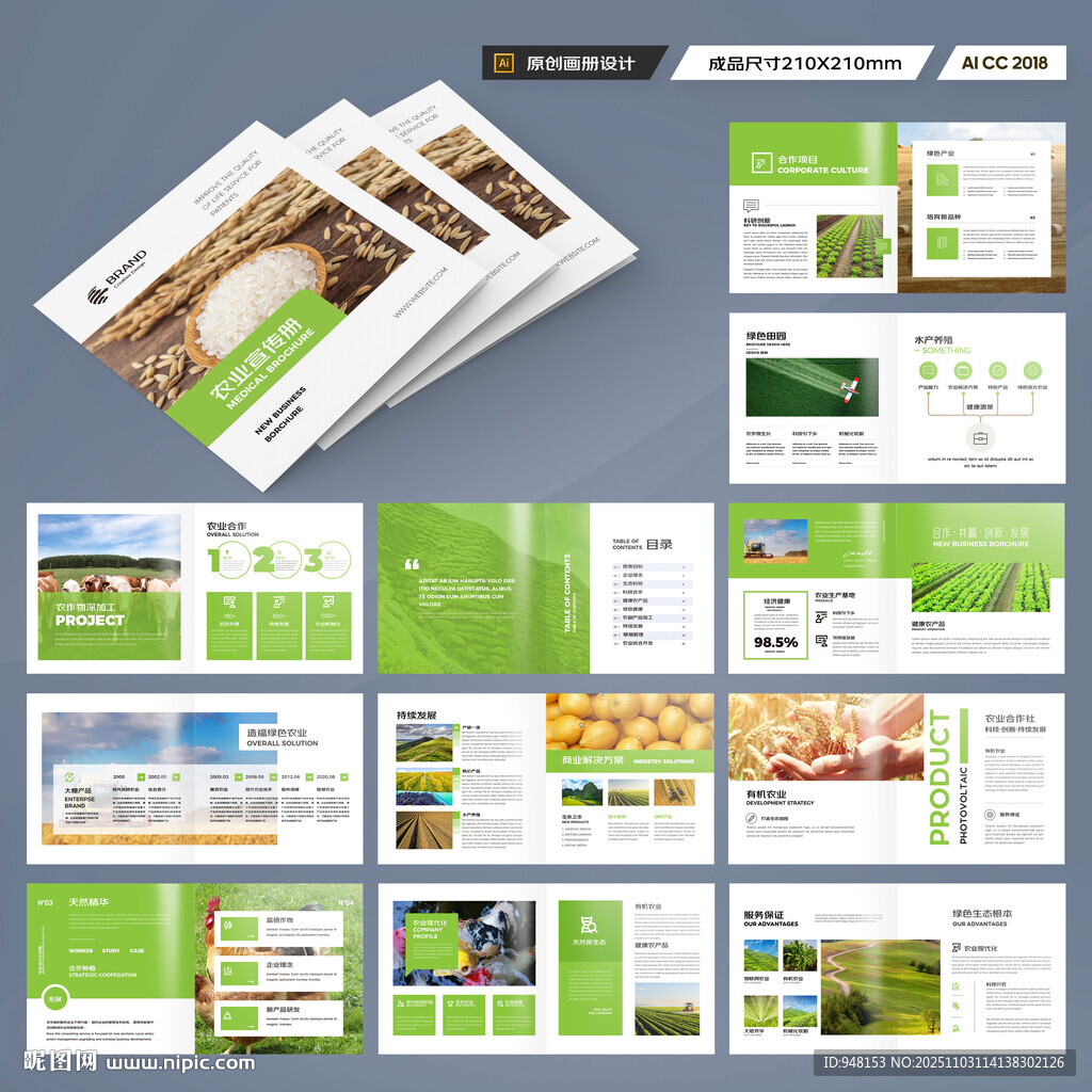 方形农业科技画册