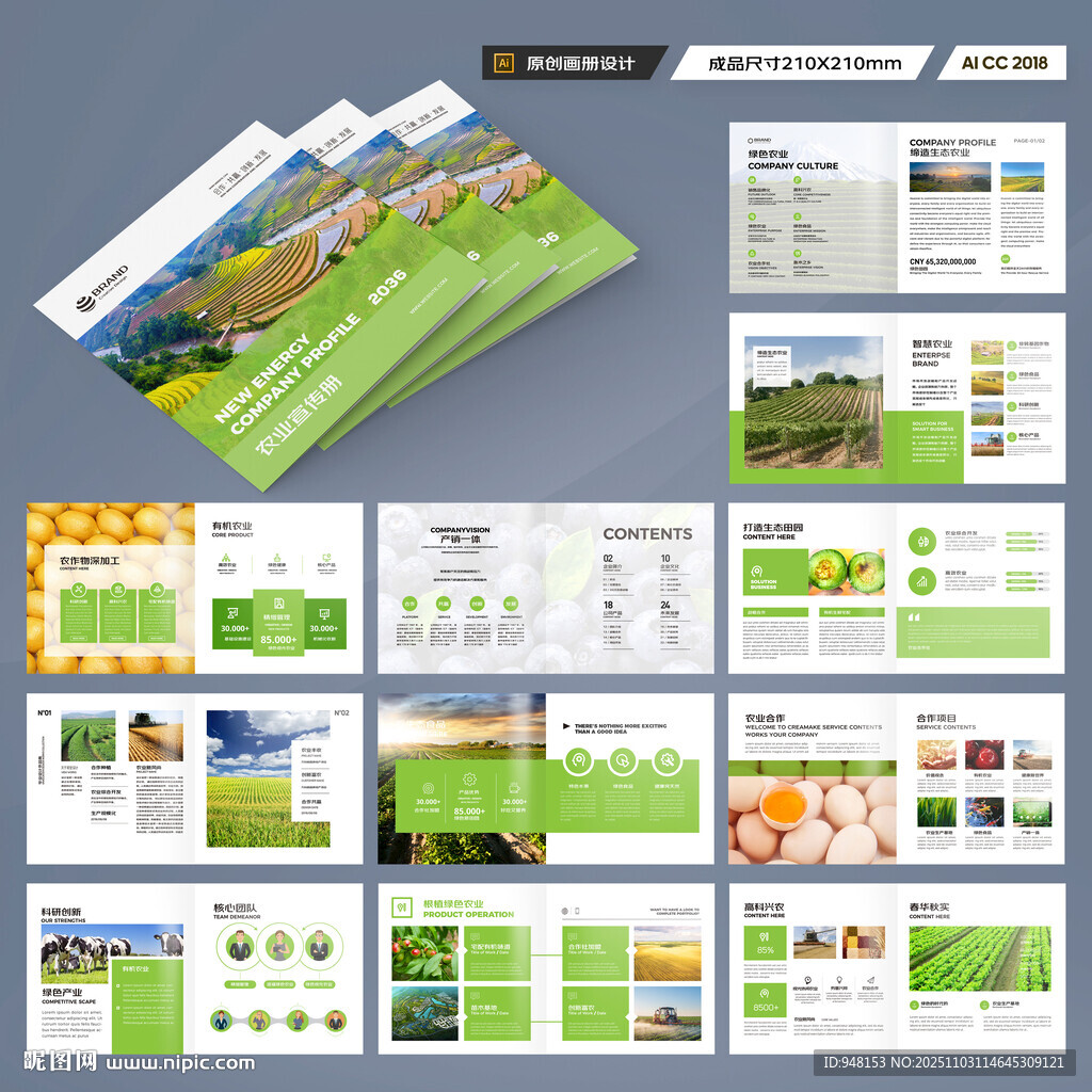 方形农业宣传册