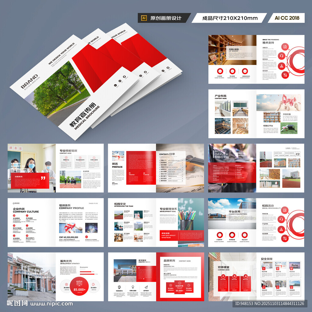 方形教育宣传册