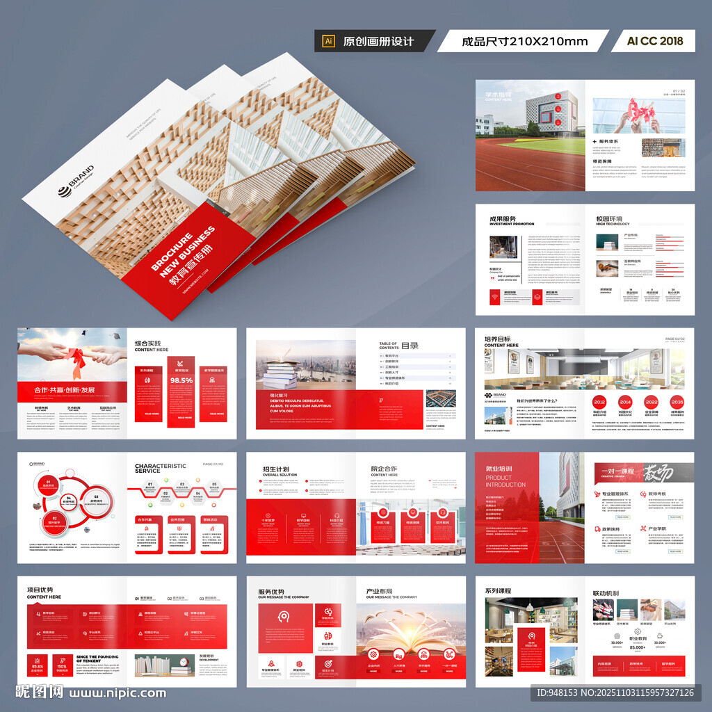 方形教育宣传册